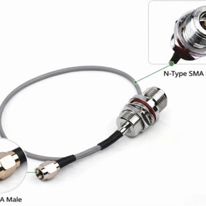 RP-SMA Male to N-Female Bulkhead RF Cable 300mm (RG316, Low Loss)