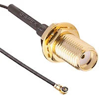 MHF4 to SMA-Female Bulkhead Pigtail 100mm (TE Connectivity / Linx CSJ-SGFB-100-MHF4)