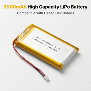 Heltec 3.7V 3000mAh Li-Polymer Battery (PL103665) for Heltec V3, V4, T114 V2 and Wireless Tracker V2