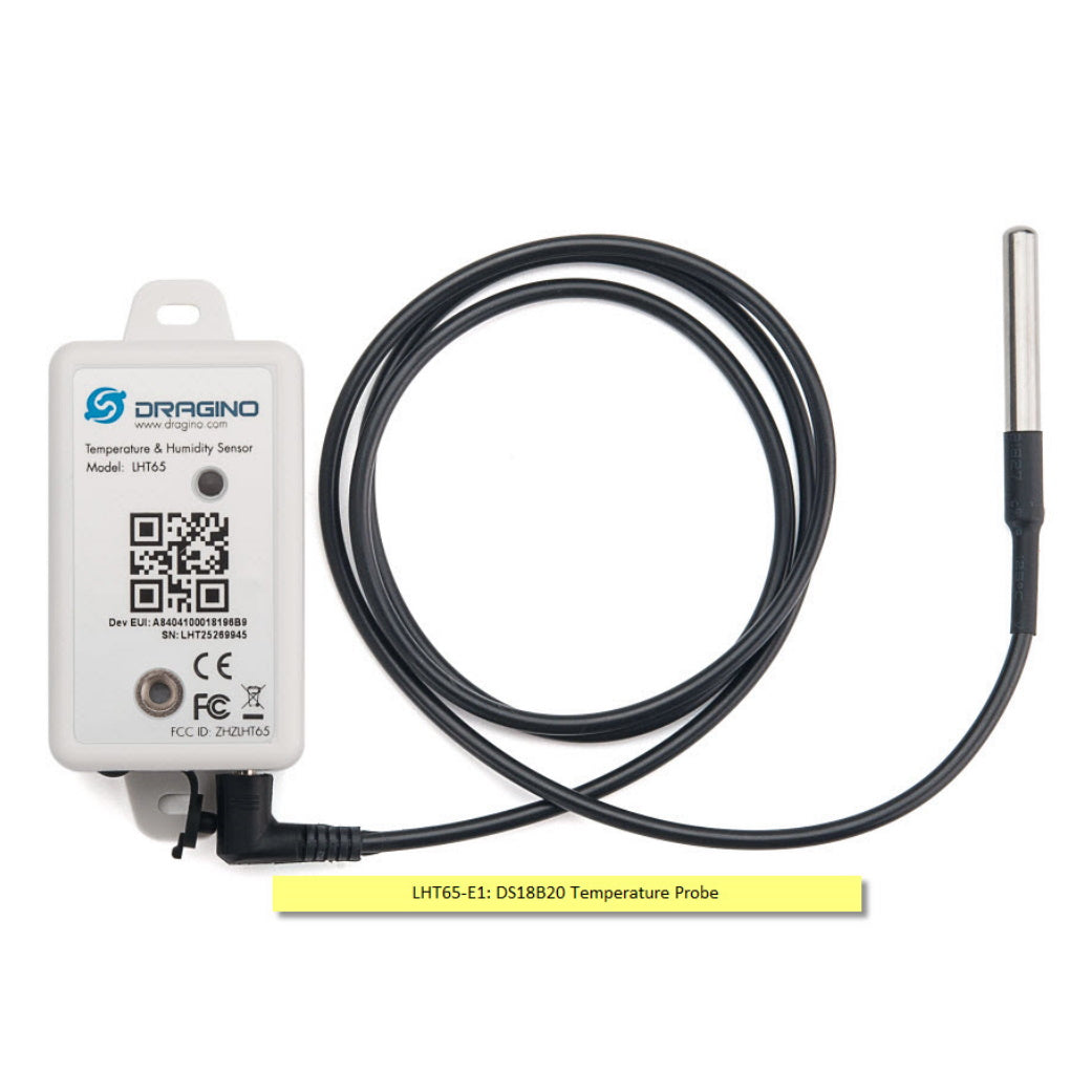 LHT65 – LoRaWAN Temperature & Humidity Sensor with temp. probe (1m) (Helium Compatible)