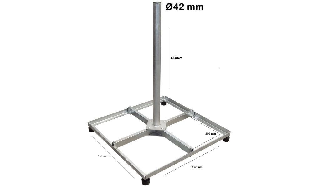 Tile Base Antenna Stand (120cm / 42Ø)